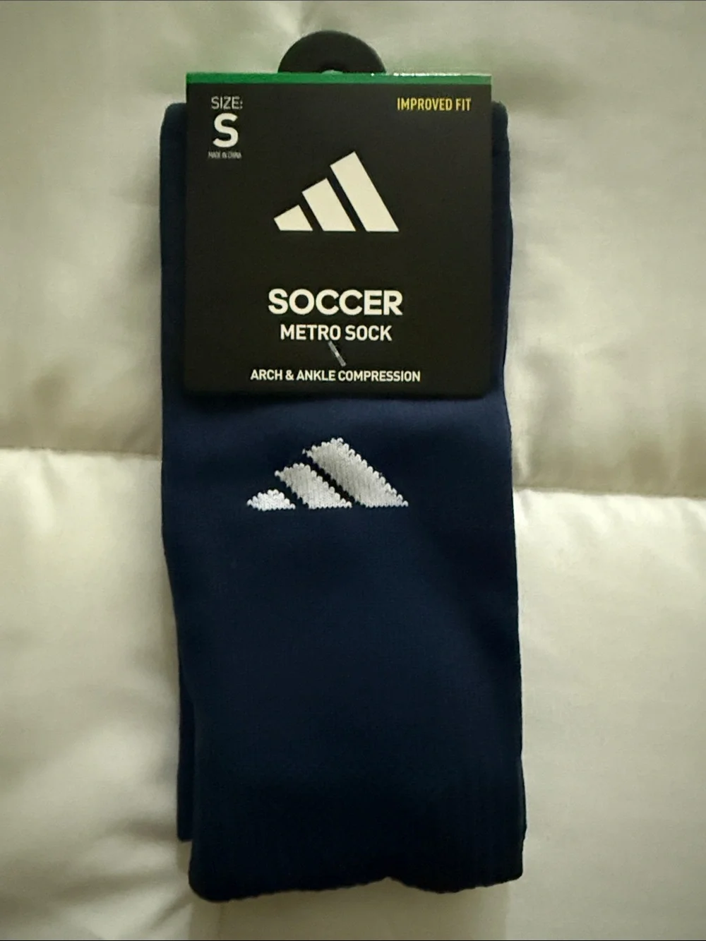 Adidas Navy Blue Soccer Metro Socks with White Logo